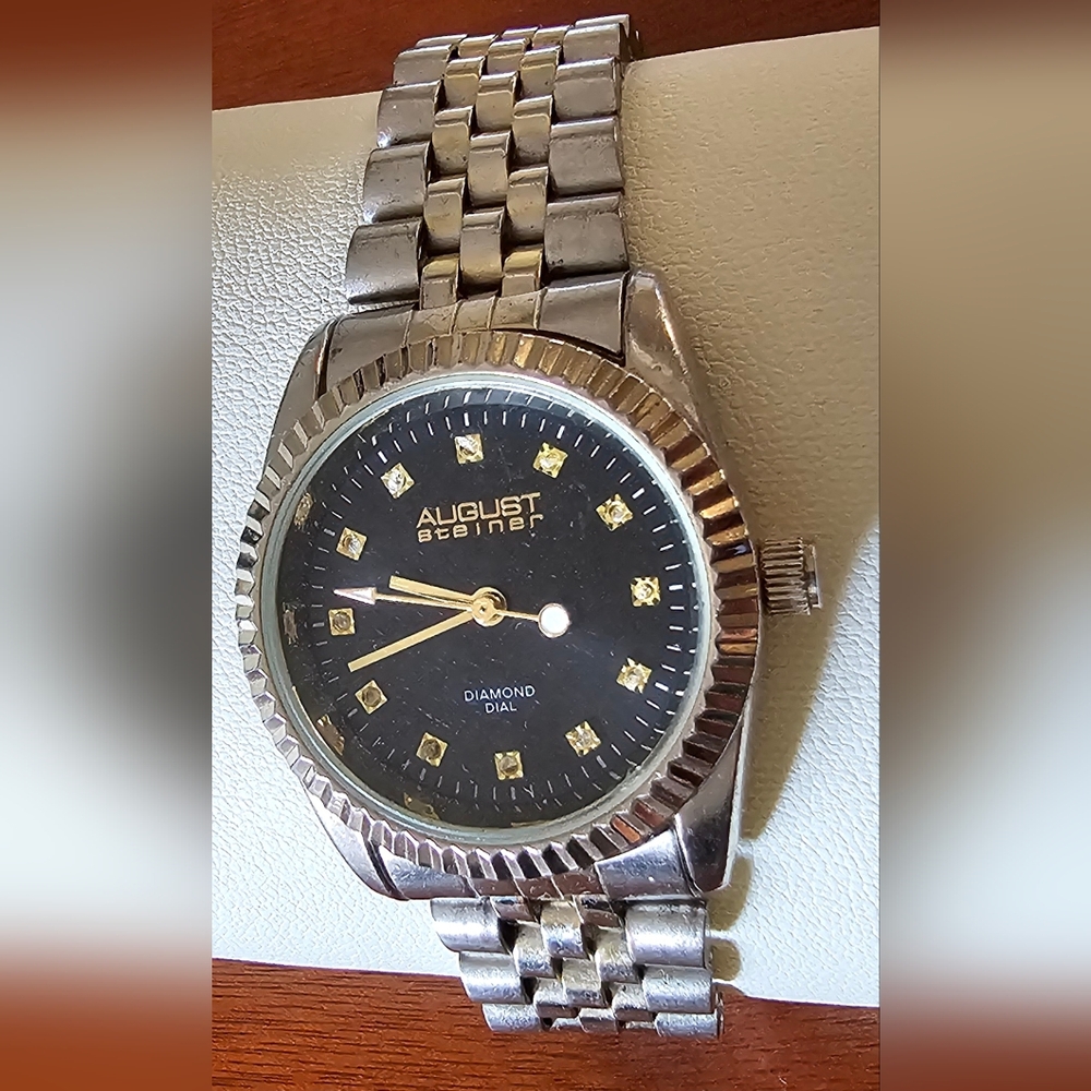 August Steiner Diamond Dial  Women's watch GoldSilver Tone Works